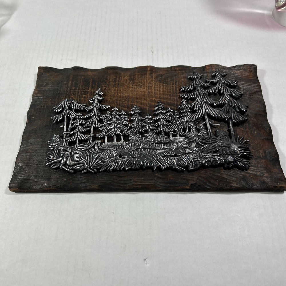 Antique Wood 3D Forest Trees Plaque Decoration